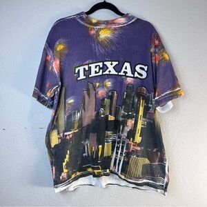 Vintage Accord Texas Dallas Houston All Over Print AOP Tee Fireworks USA XL